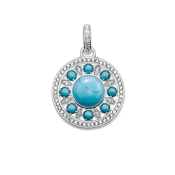 925 Sterling Silver CZ Blue Stone Disc Ornament Pendants Fit Necklaces, Fashion Thomas Style Pendant Ts Jewelry Gift for Women
925 Sterling Silver CZ Blue Stone Disc Ornament Pendants Fit Necklaces, Fashion Thomas Style Pendant Ts Jewelry Gift for Women