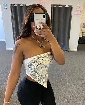 Dn8383 Hot Selling European and American-Style Women's Clothing Nightclub Sexy Printed Boob Tube Top Bandanna Top 
Dn8383 Hot Selling European and American-Style Women's Clothing Nightclub Sexy Printed Boob Tube Top Bandanna Top