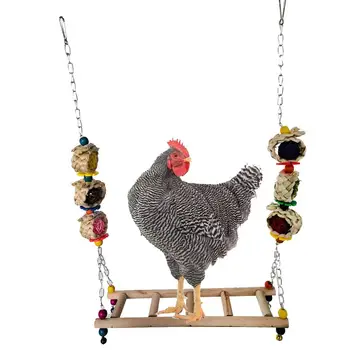 Chicken Swing Toy Wooden Colorful Bird Chicken Stand Perch Chewing Toy with Bells for Bird Parrot Pet Trainning Bird Cage Toys
Chicken Swing Toy Wooden Colorful Bird Chicken Stand Perch Chewing Toy with Bells for Bird Parrot Pet Trainning Bird Cage Toys