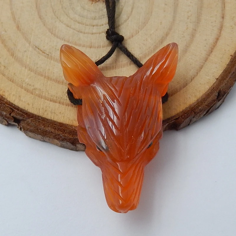 Fashionable Cool Necklace Gemstone Natural Stone Red Agate For Christmas Mini Animal Carved Wolf Head Pendant 31x22x10mm 6.1g 
Fashionable Cool Necklace Gemstone Natural Stone Red Agate For Christmas Mini Animal Carved Wolf Head Pendant 31x22x10mm 6.1g