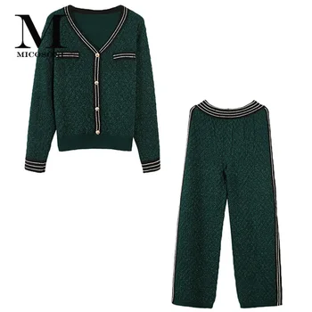 2020 Spring New Women's Suit Diamond-Quilted Gold Long-Sleeve Loose-Fit Sweater + Pants Two-Piece Set Green Black Pullovers
2020 Spring New Women's Suit Diamond-Quilted Gold Long-Sleeve Loose-Fit Sweater + Pants Two-Piece Set Green Black Pullovers
