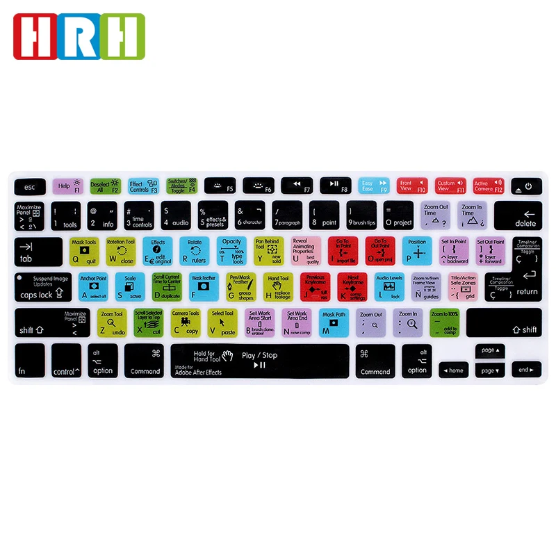 HRH After Effects Spanish Shortcuts Function Silicone Keyboard Cover Protector Skin For Mac Air Pro Retina 13"15"17" EU/US
HRH After Effects Spanish Shortcuts Function Silicone Keyboard Cover Protector Skin For Mac Air Pro Retina 13"15"17" EU/US