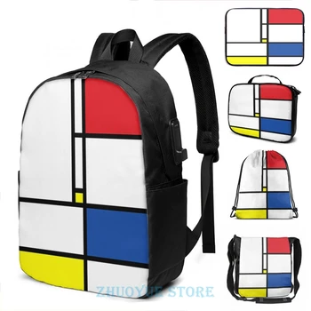 Graphic print Mondrian Minimalist De Stijl Modern Art USB Charge Backpack men School bags Women bag Travel laptop bag
Graphic print Mondrian Minimalist De Stijl Modern Art USB Charge Backpack men School bags Women bag Travel laptop bag