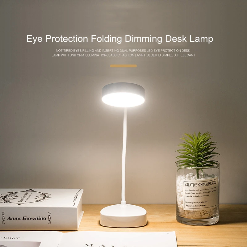 Portable USB Rechargeable LED Folding Desk Lamp Eye Protection Touch Dimming Working Reading Table Led Light 3 Colors | Освещение