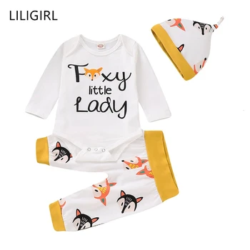 Newborn Baby Girl Clothes Infant Long Sleeve Romper Cartoon Fox Print Pants Geometry Hat Round 3pcs Kids Toddler Clothing Outfit
Newborn Baby Girl Clothes Infant Long Sleeve Romper Cartoon Fox Print Pants Geometry Hat Round 3pcs Kids Toddler Clothing Outfit