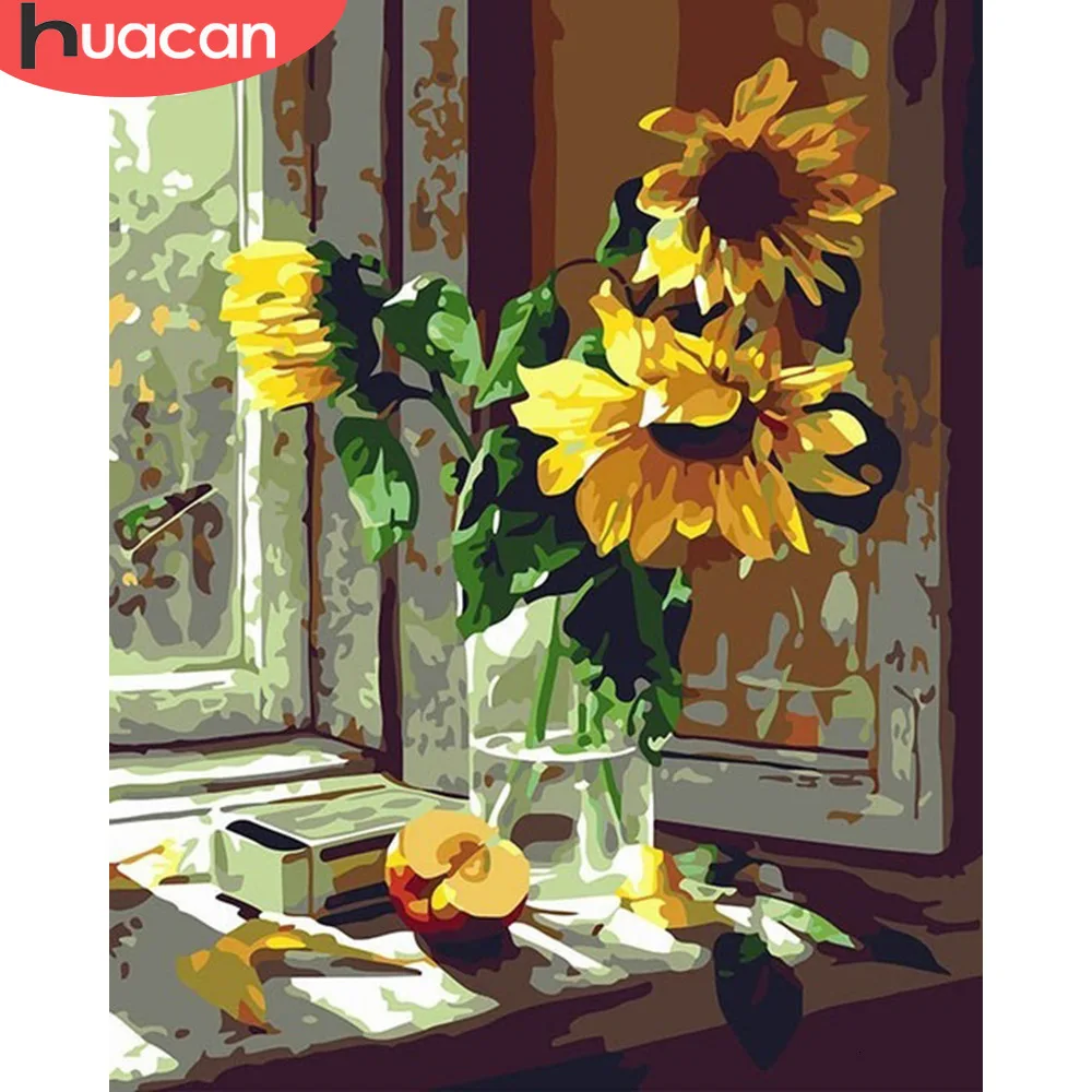 HUACAN Oil Painting By Numbers Sunflowers HandPainted Coloring Drawing Kits Canvas DIY Pictures Home Decoration Gift
HUACAN Oil Painting By Numbers Sunflowers HandPainted Coloring Drawing Kits Canvas DIY Pictures Home Decoration Gift