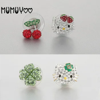 High quality SWA new Austrian crystal HELLO KITTY cat four-leaf clover asymmetric earrings cherry women earrings girls
High quality SWA new Austrian crystal HELLO KITTY cat four-leaf clover asymmetric earrings cherry women earrings girls