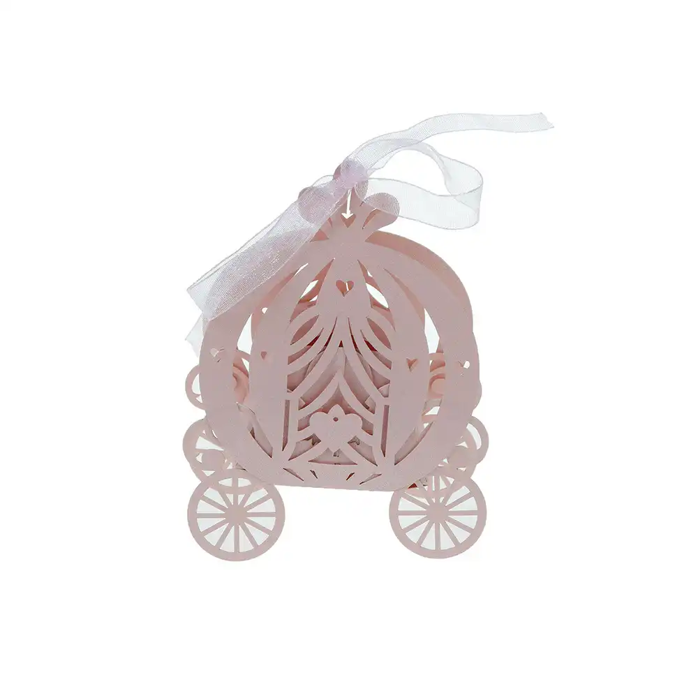 50pcs laser pumpkin carriage wedding favor box 7*