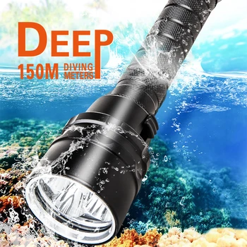 

LED Flashlight Diving Torch XML T6 L2 LED Lantern Scuba Dive Light 150m Underwater Torch Lamp 18650 Flashlights IP68 Waterproof