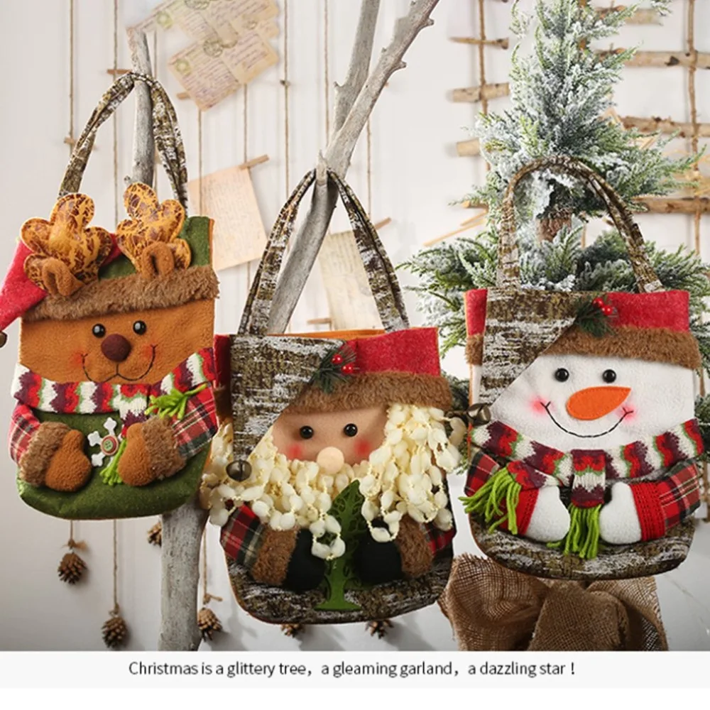 christmas faux bark creative pattern cartoon tote bag child g