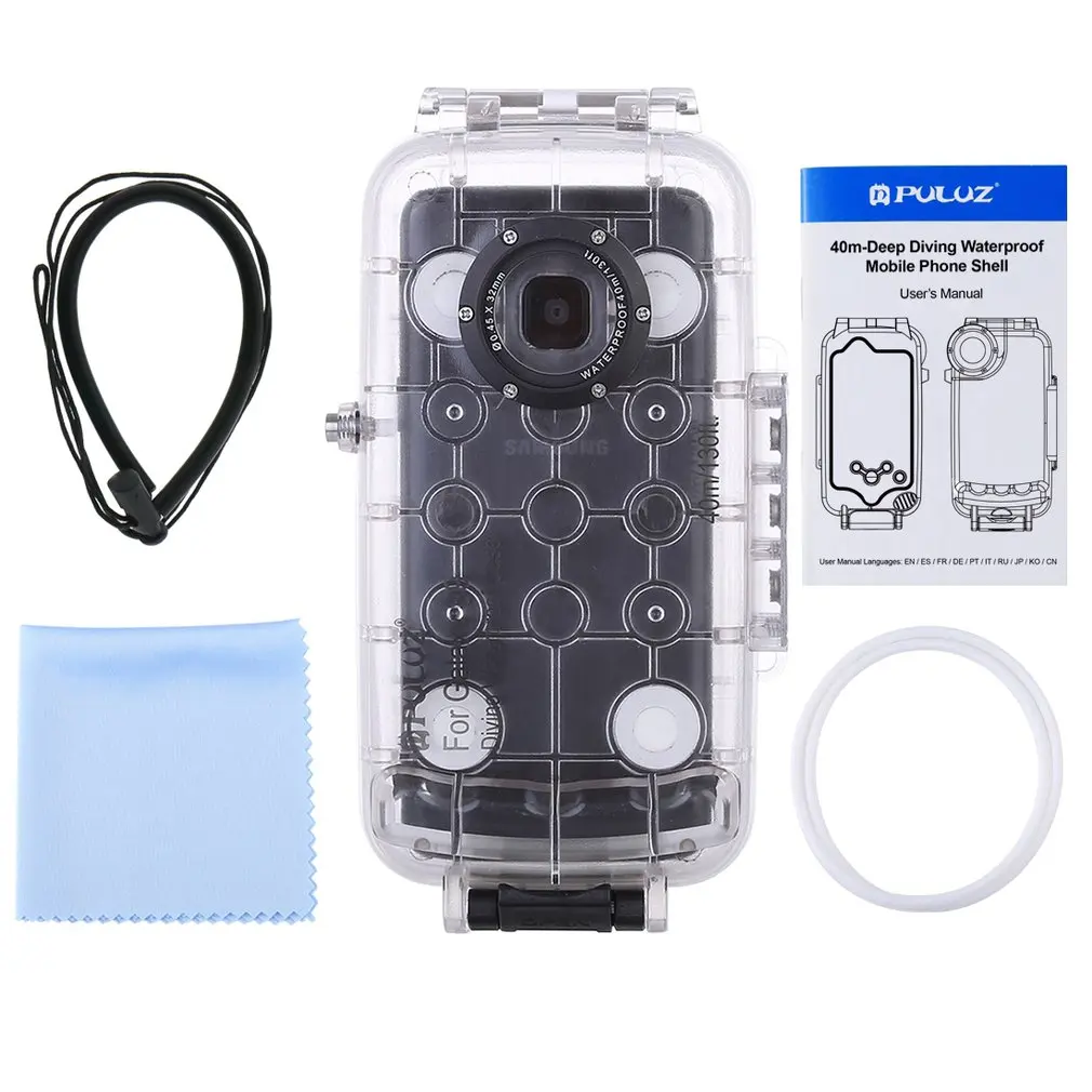 PULUZ For iPhone XS Max 40m/130ft Diving Phone Protective Case for Samsung Galaxy S9/S9 Plus Huawei P20 Underwater Housing
PULUZ For iPhone XS Max 40m/130ft Diving Phone Protective Case for Samsung Galaxy S9/S9 Plus Huawei P20 Underwater Housing