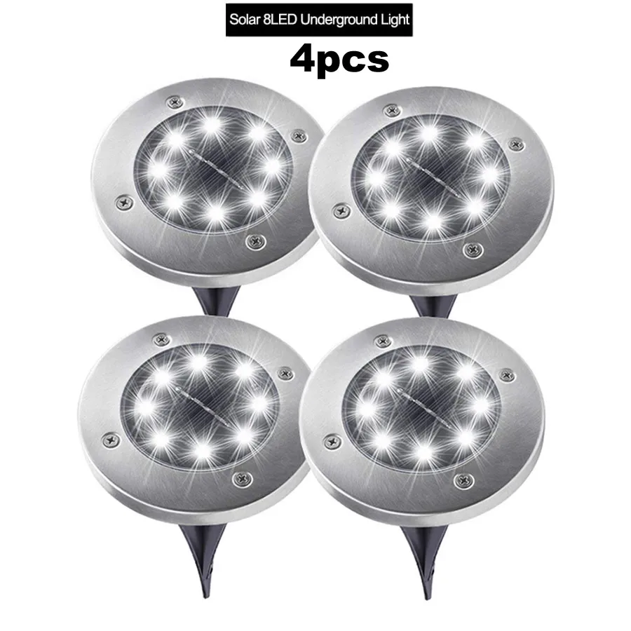 

8 led 4-8pcs Solar Power Buried Light Ground Lamp Outdoor Path Way Garden Decking Underground Lamps Dropshipping smart