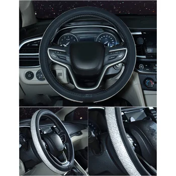 38cm Diameter Stylish Universal Rhinestone Car Steering Wheel Cover Imitation Leather Classic Comfortable To Grip
38cm Diameter Stylish Universal Rhinestone Car Steering Wheel Cover Imitation Leather Classic Comfortable To Grip