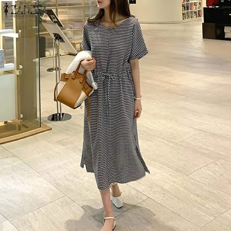 2019 Plus Size ZANZEA Elegant Sundress Summer Women Casual V Neck Short Sleeve Check Plaid Party Long Dress Vestido Female Robe
2019 Plus Size ZANZEA Elegant Sundress Summer Women Casual V Neck Short Sleeve Check Plaid Party Long Dress Vestido Female Robe