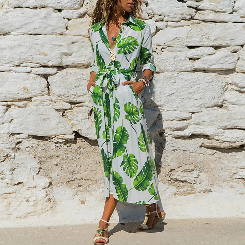 Bikitique Chiffon Printed V-Neck Long Sleeve Single Breasted Lace Up Beach Party Dress Women Holiday Bohemia Sexy Dress
Bikitique Chiffon Printed V-Neck Long Sleeve Single Breasted Lace Up Beach Party Dress Women Holiday Bohemia Sexy Dress