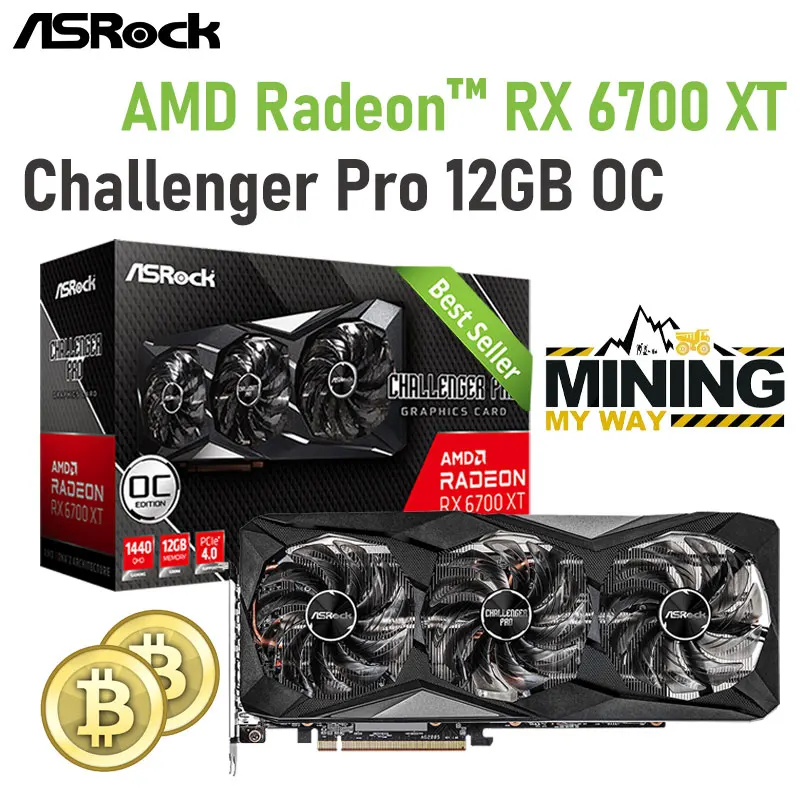 

ASROCK Raphic Card AMD Radeon RX 6700 XT Challenger Pro 12GB OC GDDR6 Graphics Cards 192bit ETH видеокарта GPU MINING Video Card