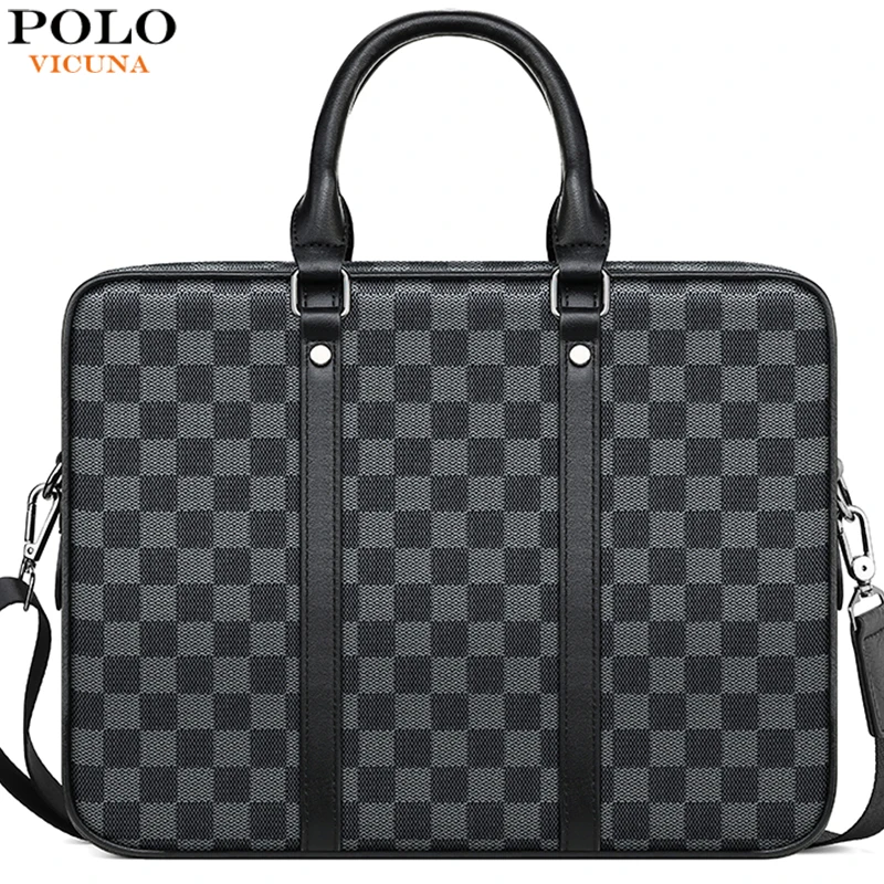 VICUNA POLO Classic Plaid Design Business Man Bag High Quality Mens Leather Briefcase Bag Tote Shoulder Bags Handbag New
VICUNA POLO Classic Plaid Design Business Man Bag High Quality Mens Leather Briefcase Bag Tote Shoulder Bags Handbag New