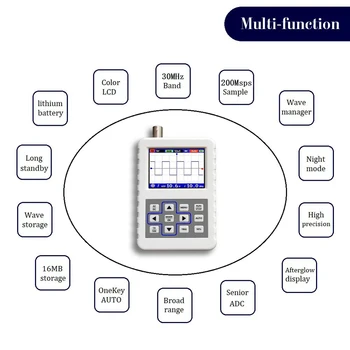 Mini Portable Handheld Digital Oscilloscope 30M Bandwidth 200MSps Sampling Rate Kit usb
Mini Portable Handheld Digital Oscilloscope 30M Bandwidth 200MSps Sampling Rate Kit usb
