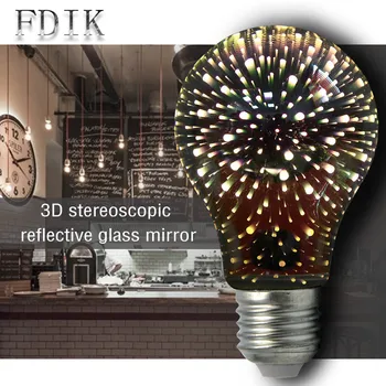 A60 3D Night light 110V 220V 4W Stars Fireworks Effect Edison LED Bulb E27 Holiday Christmas Home Decorative Lighting Table Lamp
A60 3D Night light 110V 220V 4W Stars Fireworks Effect Edison LED Bulb E27 Holiday Christmas Home Decorative Lighting Table Lamp