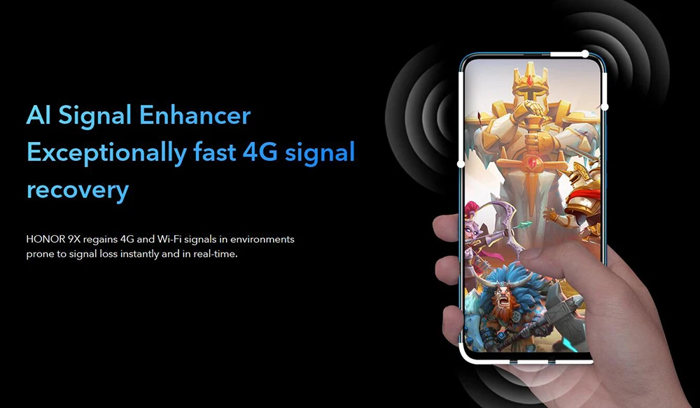 Global VersHuawei Honor 9X 4GB 128GB Mobile Phone 6.59 '' Smartphone 48MP AI Dual Camera Cell Phones Support Google Play
