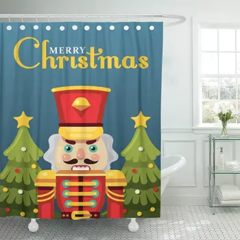 Red Celebration Merry Christmas Nutcracker Greeting Flat Style December Shower Curtain Polyester 72 x 72 Inches Set with Hooks
Red Celebration Merry Christmas Nutcracker Greeting Flat Style December Shower Curtain Polyester 72 x 72 Inches Set with Hooks