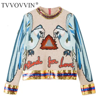 2019 Winter Runway Embroidery Sequined Knitting Sweaters Fashion Parrot Jacquard Long Sleeve O Neck Women Pullover Jumper X312
2019 Winter Runway Embroidery Sequined Knitting Sweaters Fashion Parrot Jacquard Long Sleeve O Neck Women Pullover Jumper X312