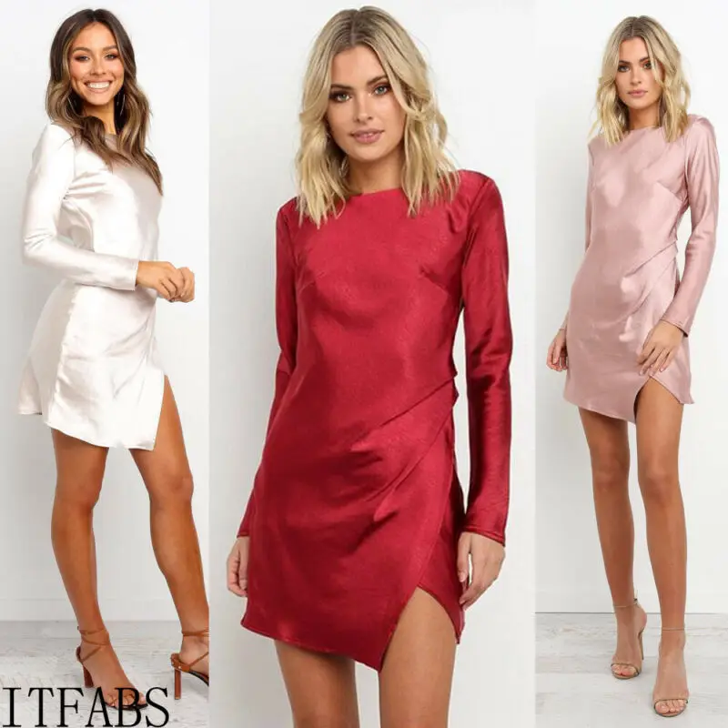 Autumn Women Dress Long Sleeve Round Neck Irregular Dresses Split Openwork Backless Mini Dress Sexy Pure Color Women Dresses
Autumn Women Dress Long Sleeve Round Neck Irregular Dresses Split Openwork Backless Mini Dress Sexy Pure Color Women Dresses