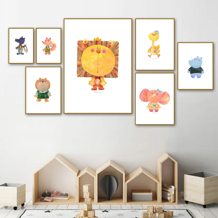 Elephant Lion Fox Bear Wolf Duck Nordic Posters And Prints Nursery Wall Art Canvas Painting Wall Pictures Baby kids Room Decor
Elephant Lion Fox Bear Wolf Duck Nordic Posters And Prints Nursery Wall Art Canvas Painting Wall Pictures Baby kids Room Decor