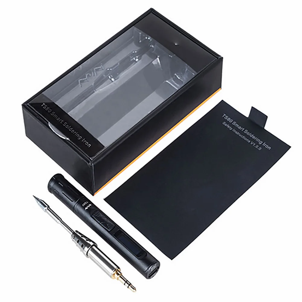 Mini TS80 Portable Electric Soldering Iron Adjustable Temperature Digital Solder Station OLED Display USB Type C Power Jack
Mini TS80 Portable Electric Soldering Iron Adjustable Temperature Digital Solder Station OLED Display USB Type C Power Jack