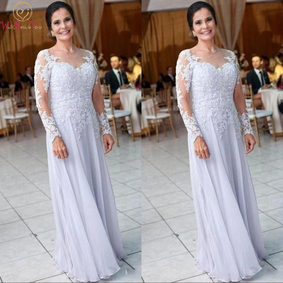 Modest Chiffon Full Sleeve Mother Dresses for Wedding Lace Appliques Sequins Mother of the Bride Dress Women Formal Wear
Modest Chiffon Full Sleeve Mother Dresses for Wedding Lace Appliques Sequins Mother of the Bride Dress Women Formal Wear