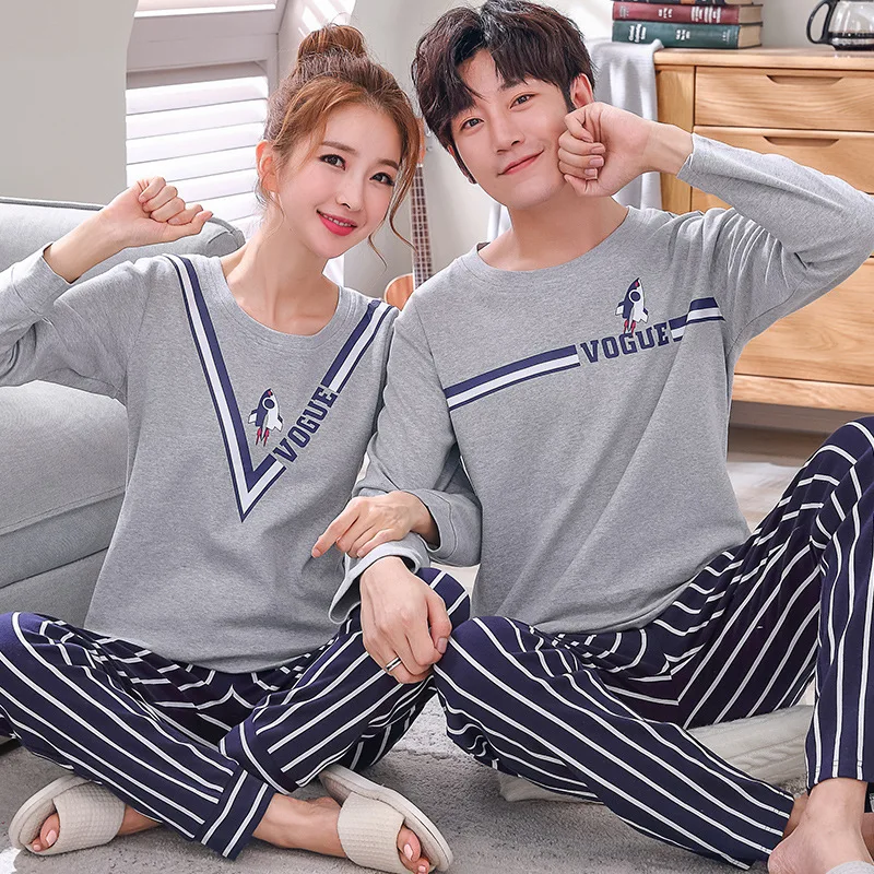 Z1852 # Lettered Small Rocket Pullover LZ Couples Long Sleeve Pajamas Homewear Set Series 
Z1852 # Lettered Small Rocket Pullover LZ Couples Long Sleeve Pajamas Homewear Set Series