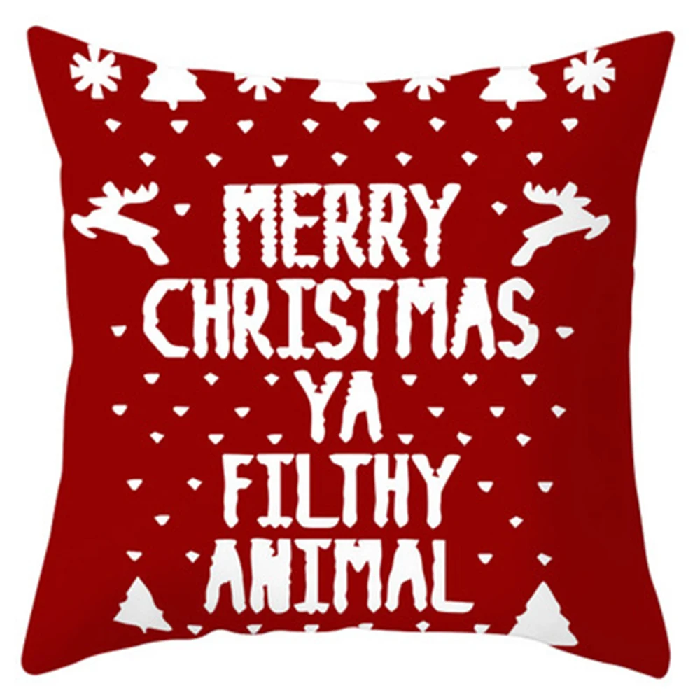 merry christmas santa snowflake pillow case sofa throw cushion