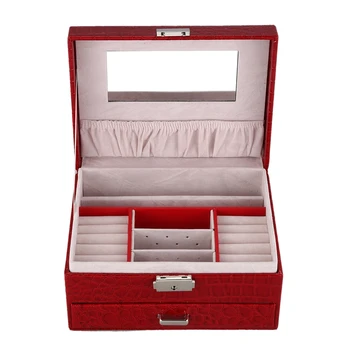 Crocodile Pattern Jewelry Box With Drawer Double Necklace Earrings Storage Box Cosmetic Box
Crocodile Pattern Jewelry Box With Drawer Double Necklace Earrings Storage Box Cosmetic Box