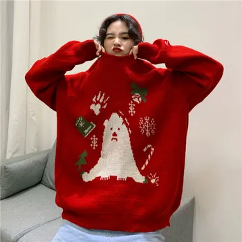 Lychee Girls Christmas Cartoon Printed Women Sweaters Spring Autumn Winter Lady Pullovers Casual Loose O-neck Female Jumpers 
Lychee Girls Christmas Cartoon Printed Women Sweaters Spring Autumn Winter Lady Pullovers Casual Loose O-neck Female Jumpers