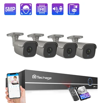 Techage 4/8CH 5MP POE NVR Camera System Outdoor Two-Way Audio IP Camera AI Human Detection CCTV Video Security Surveillance Kit
Techage 4/8CH 5MP POE NVR Camera System Outdoor Two-Way Audio IP Camera AI Human Detection CCTV Video Security Surveillance Kit