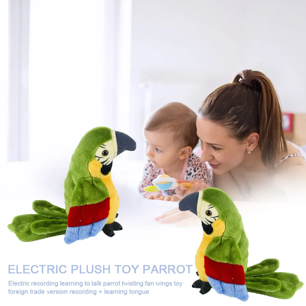 Cute Talking Parrot Toy Electric Talking Parrot Stuffed Plush Toy Bird Repeat What You Say Children Kids Baby Birthday Gifts Cute Talking Parrot Toy Electric Talking Parrot Stuffed Plush Toy Bird Repeat What You Say Children Kids Baby Birthday Gifts