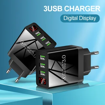 LED Display 3A Fast Charging 3 Ports USB Charger EU US UK Plug Smart Mobile Phone Charger For phone pad smart watch
LED Display 3A Fast Charging 3 Ports USB Charger EU US UK Plug Smart Mobile Phone Charger For phone pad smart watch