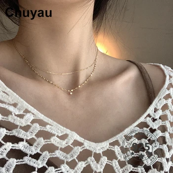Chuyau Gold 925 Sterling Silver Double-leaf Necklace Zircon Choker Clavicle Chain Fine Jewelry Gift 925 Jewelry Charm Wholesale
Chuyau Gold 925 Sterling Silver Double-leaf Necklace Zircon Choker Clavicle Chain Fine Jewelry Gift 925 Jewelry Charm Wholesale