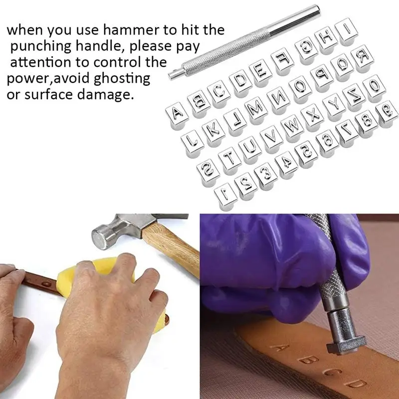 6mm Leather Letter Number Stamp Set Leather Embossing Kit Leather Alphabet Carving Punch Tool for DIY Handmade Leather Art 36PCS
6mm Leather Letter Number Stamp Set Leather Embossing Kit Leather Alphabet Carving Punch Tool for DIY Handmade Leather Art 36PCS