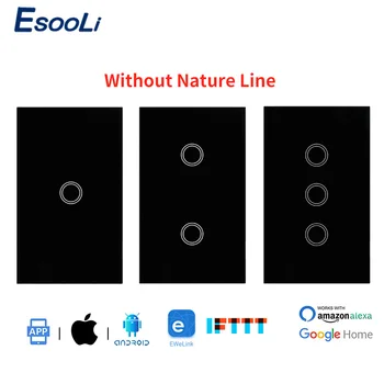EsooLi 1/2/3 Gang US Standard WIFI Touch Switch Ewelink APP Control Smart Work with Amazon Alexa Google Home Single Fire Line
EsooLi 1/2/3 Gang US Standard WIFI Touch Switch Ewelink APP Control Smart Work with Amazon Alexa Google Home Single Fire Line