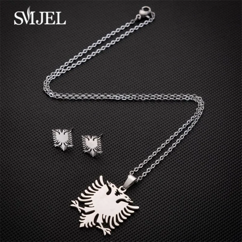 Smjel Stainless Steel Albanian Eagle Sets Chain Pendant Necklace Earings Set Women Men Vintage Jewelry
Smjel Stainless Steel Albanian Eagle Sets Chain Pendant Necklace Earings Set Women Men Vintage Jewelry