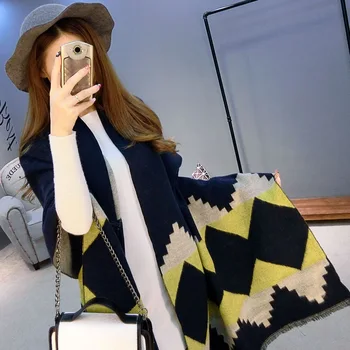 Autumn and winter new diamond pattern super thick warm imitation cashmere scarf shawl dual purpose camera artifact
Autumn and winter new diamond pattern super thick warm imitation cashmere scarf shawl dual purpose camera artifact