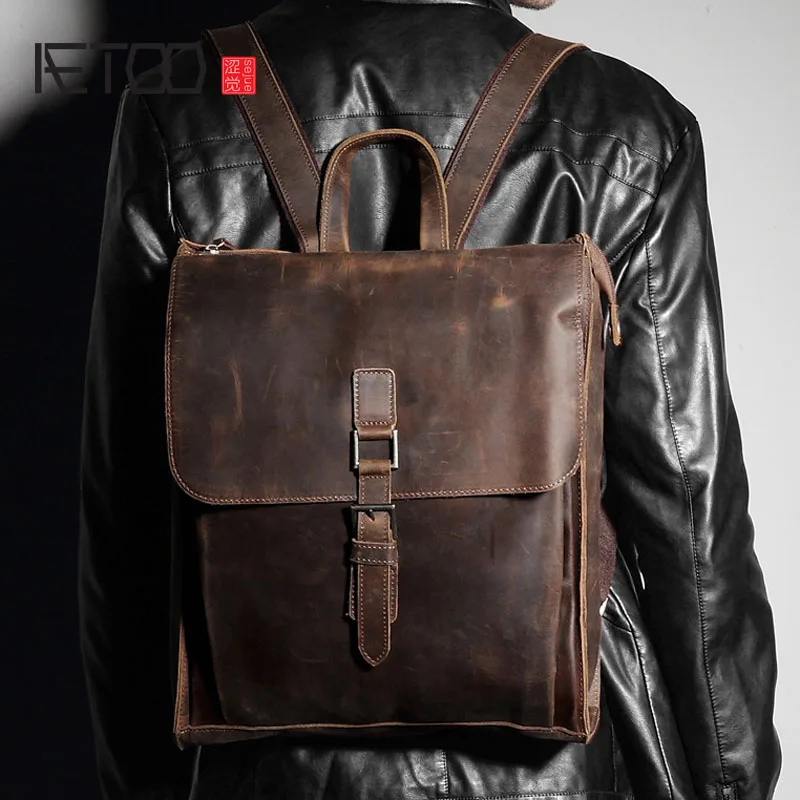 BJYL Leather shoulder bag men first layer leather backpack Japanese and Korean version of retro leisure backpack
BJYL Leather shoulder bag men first layer leather backpack Japanese and Korean version of retro leisure backpack