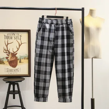 Plus Fat Increase Code Women's Wear 200 Jin Fat Mm Loose Slim Grid Elastic Waist Leisure Pants Harem Pants Tide 7114
Plus Fat Increase Code Women's Wear 200 Jin Fat Mm Loose Slim Grid Elastic Waist Leisure Pants Harem Pants Tide 7114