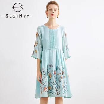 SEQINYY French Elegant Dress 2020 Summer Spring New Fashion Design Women Half Sleeve Embroidery Flowers A-line Mini Dress
SEQINYY French Elegant Dress 2020 Summer Spring New Fashion Design Women Half Sleeve Embroidery Flowers A-line Mini Dress