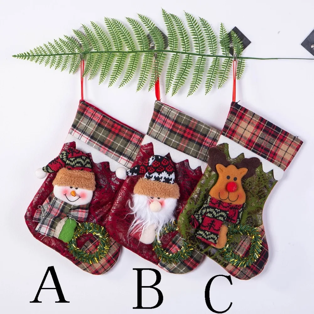 sock for gifts christmas decoration pendant candy storage bag