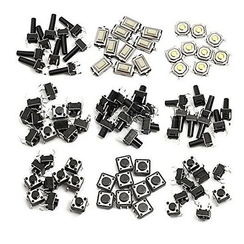 140PCs 14 Types Momentary Tactile Push Button Switch Micro Switches Tactile Push Button Switch Kit
140PCs 14 Types Momentary Tactile Push Button Switch Micro Switches Tactile Push Button Switch Kit