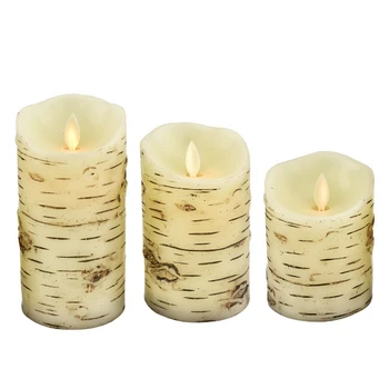 Flameless Candle LED Candle 3 Piece Set Ivory Battery Powered Candle with Remote Control
Flameless Candle LED Candle 3 Piece Set Ivory Battery Powered Candle with Remote Control