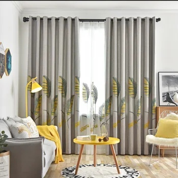 Nordic Style High-end Embroidery Leaves Small Fresh Embroidered Curtains Fabric Living Room Bedroom. 
Nordic Style High-end Embroidery Leaves Small Fresh Embroidered Curtains Fabric Living Room Bedroom.