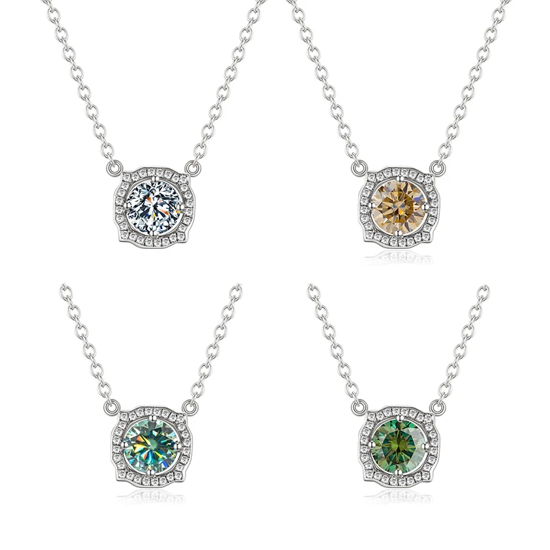 BOEYCJR 925 Silver 1ct Blue Moissanite VVS Engagement Elegant Wedding Pendant Necklace for Women Anniversary Gift
BOEYCJR 925 Silver 1ct Blue Moissanite VVS Engagement Elegant Wedding Pendant Necklace for Women Anniversary Gift